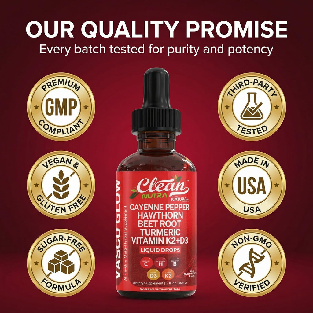 Clean Nutra Cayenne Pepper Drops Supplement Liquid + Hawthorn Berry, Vitamin D3 K2 Beet Root Powder, Ceylon Cinnamon, Turmeric Curcumin, Organic Panax Ginseng, Berberine Extract 1 Pack Clean Nutraceuticals buy supplements Au
