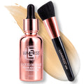 LUMINESS Liquid Mirage w/SPF 50 Color Adjusting Foundation Kit - Color Changing Foundation, SPF 50 Primer & Makeup Brush, Face Makeup for Mature Skin, 4in1 Liquid Foundation, Concealer & Moisturizer