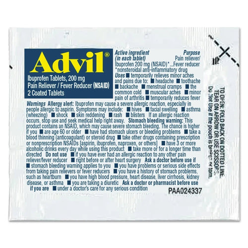 Advil Ibuprofen Tablets, 200mg, Refill Pack, Two Tablets/Packet, 30 Packets/Box AdvilBuy Supplements Australia