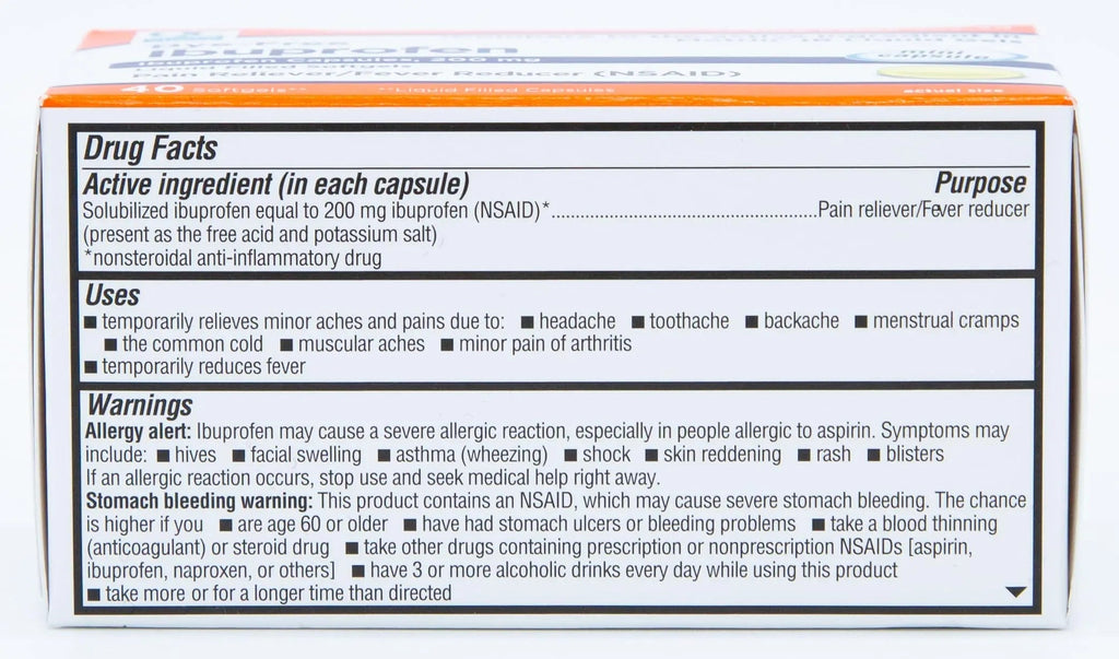 Quality Choice Ibuprofen 200 mg Liquid Gels 40 Count Easy to Swallow Pain Reliever and Fever Reducer for Headache Toothache Backache Menstrual Cramps Muscle Aches Minor and Pain Quality ChoiceBuy Supplements Australia