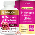 D Mannose with Cranberry | Drug-Free Urinary Tract Health Support | Evidence-Based DMannose 1300mg for Urinary & Bladder Health for Women | D Mannose Supplements for Women & Men | Non-GMO | 240 Ct