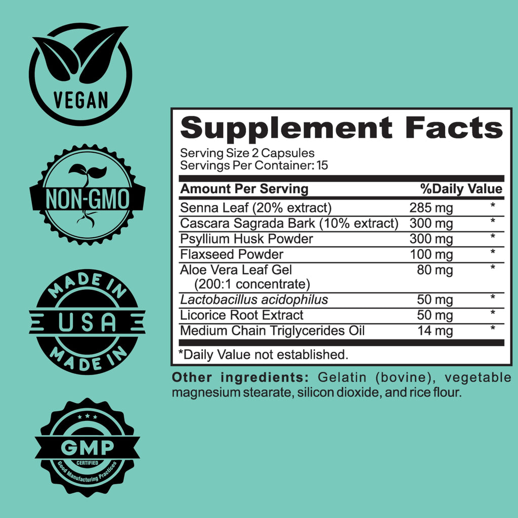 Herb Vitality 15-Day Colon Cleanse – Detox & Gut Health Support with Probiotics, Aloe Vera, Licorice Root & Psyllium Husk
