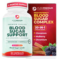 PurePremium Normal Blood Sugar Support Supplement - 20 Active Ingredients Complex to Support Blood Sugar Levels Already in The Normal Range - with Cinnamon