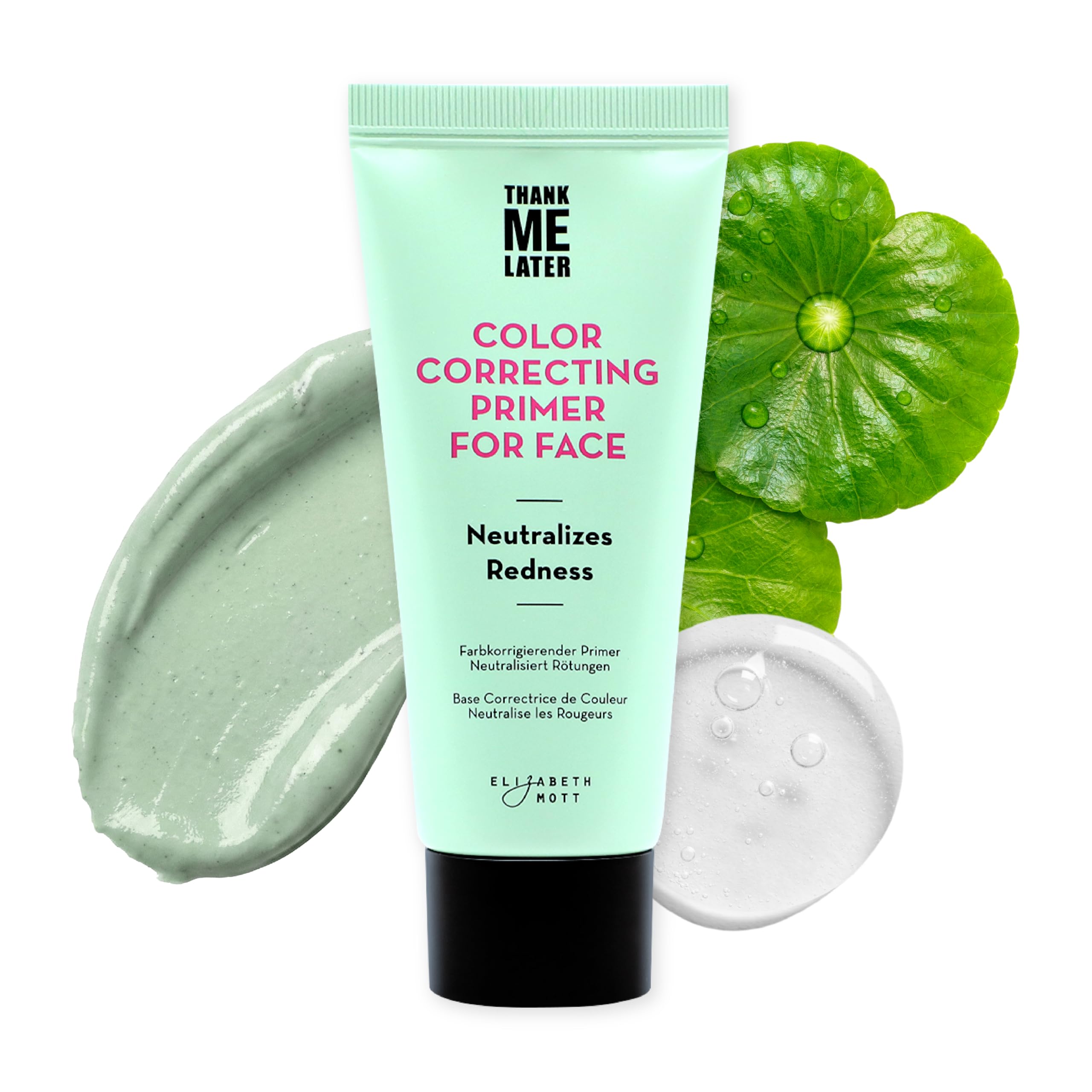 Elizabeth Mott Thank Me Later Color Correcting Face Primer - Niacinamide and Cica Soothes and Neutralizes Uneven Skin Tone and Facial Redness