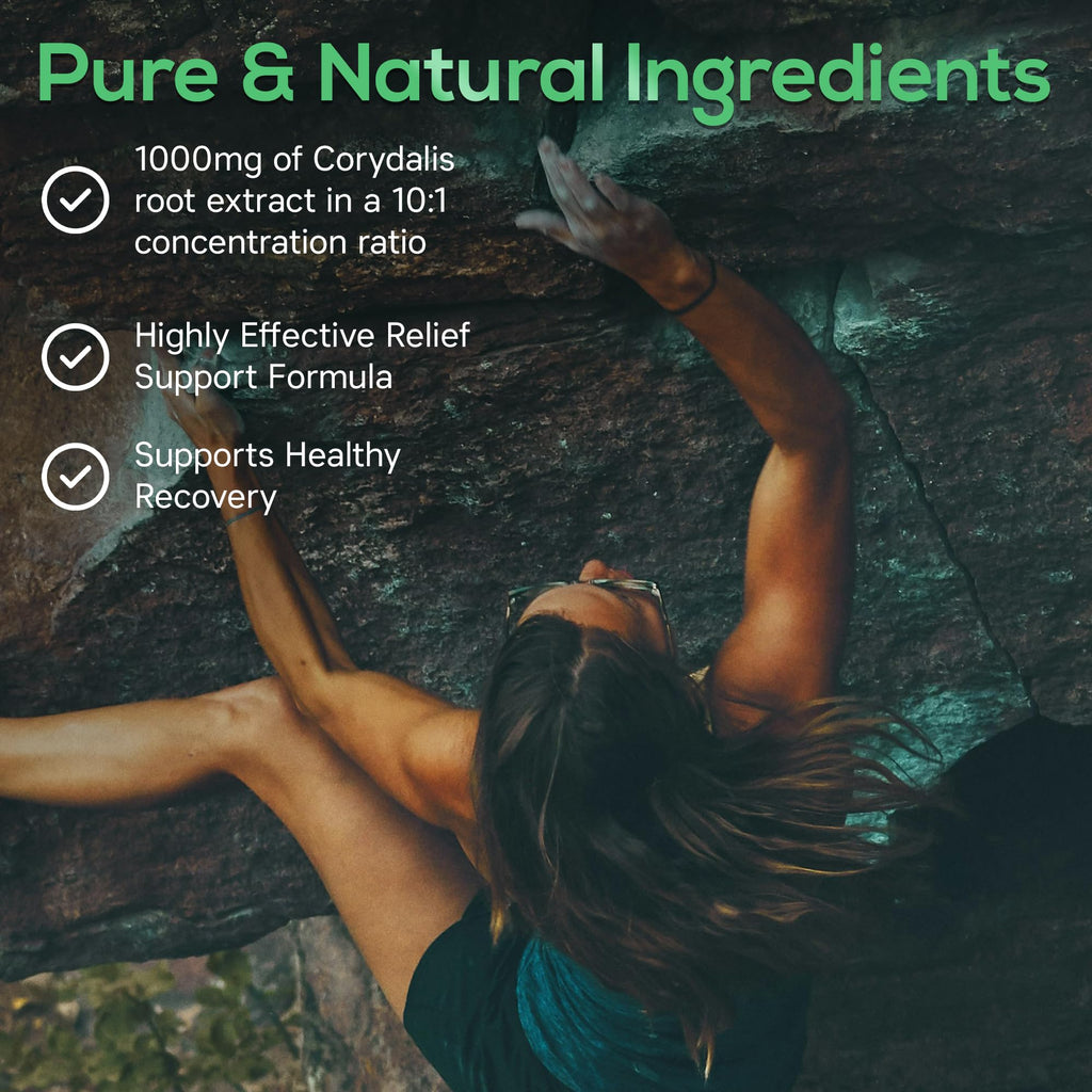 Pure Corydalis Root Extract Capsule - 1000mg Strength, 10:1 Corydalis Yanhusuo Extract, Natural Relief, Long Lasting, 100% Vegetarian, 60 Servings, 120 Count Parker NaturalsBuy Supplements Australia