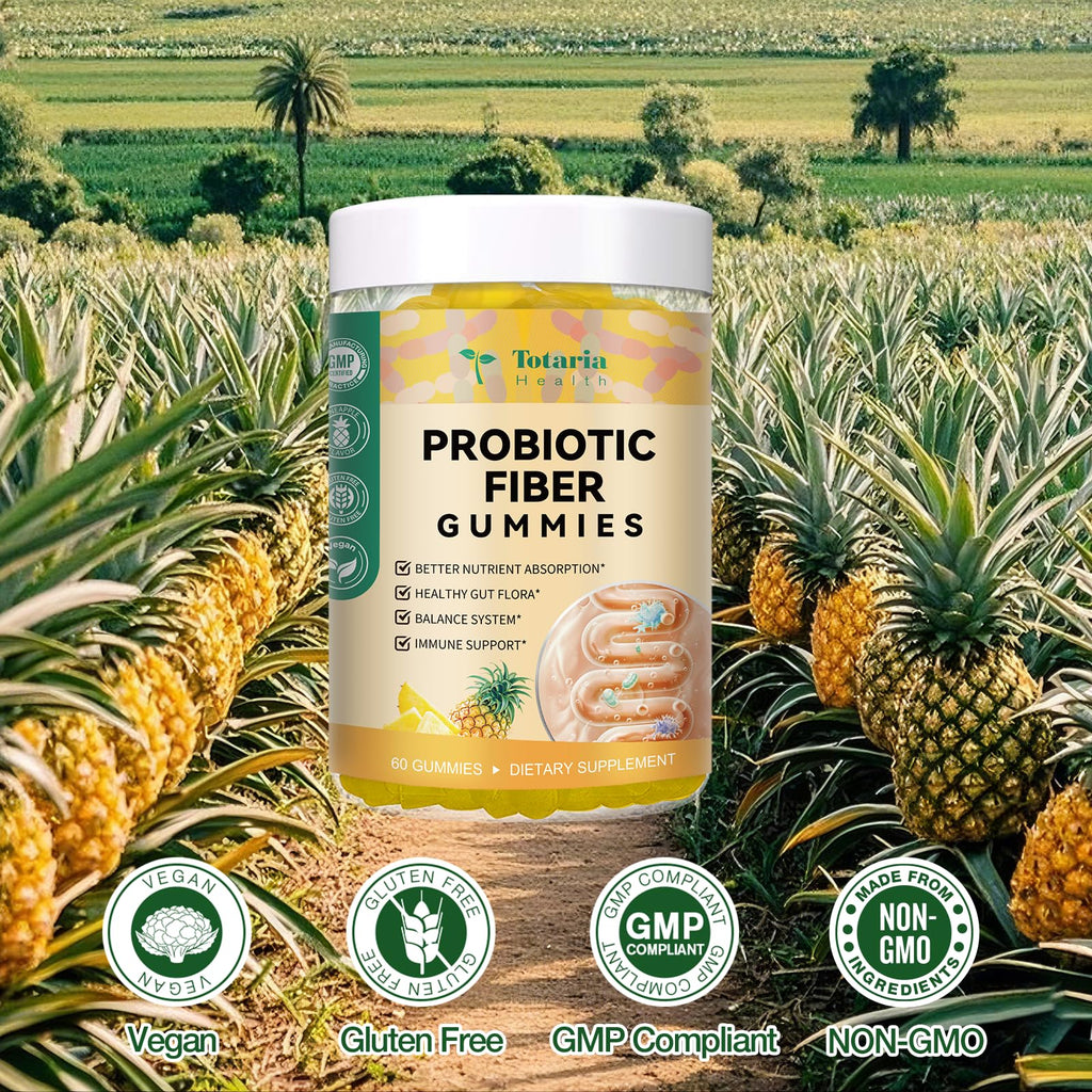 9-in-1 Probiotic Prebiotic Fiber Gummies for Adults & Teens, Fiber Supplement Pro with 5 Billion CFU Bacillus Coagulans, Psyllium Husk, FOS, Inulin, ACV for Digestion - FENGGESTORE20