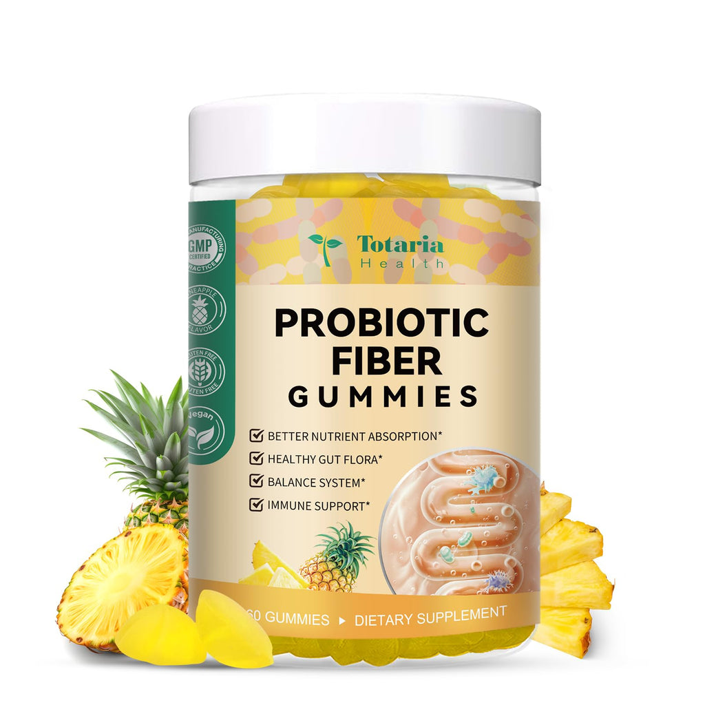 9-in-1 Probiotic Prebiotic Fiber Gummies for Adults & Teens, Fiber Supplement Pro with 5 Billion CFU Bacillus Coagulans, Psyllium Husk, FOS, Inulin, ACV for Digestion - FENGGESTORE20