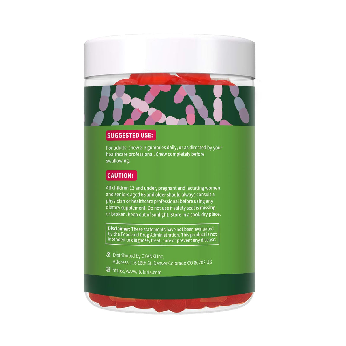 9-in-1 Probiotic Prebiotic Fiber Gummies for Adults & Teens, Sugar-free Fiber Supplement with Psyllium Husk, FOS, Inulin, ACV & 5 Billion CFU Bacillus Coagulans - FENGGESTORE20