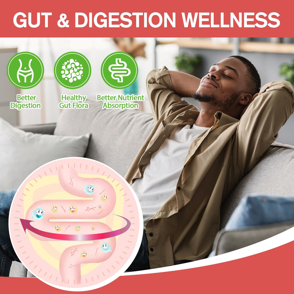 9-in-1 Probiotic Prebiotic Fiber Gummies for Adults & Teens, Sugar-free Fiber Supplement with Psyllium Husk, FOS, Inulin, ACV & 5 Billion CFU Bacillus Coagulans - FENGGESTORE20