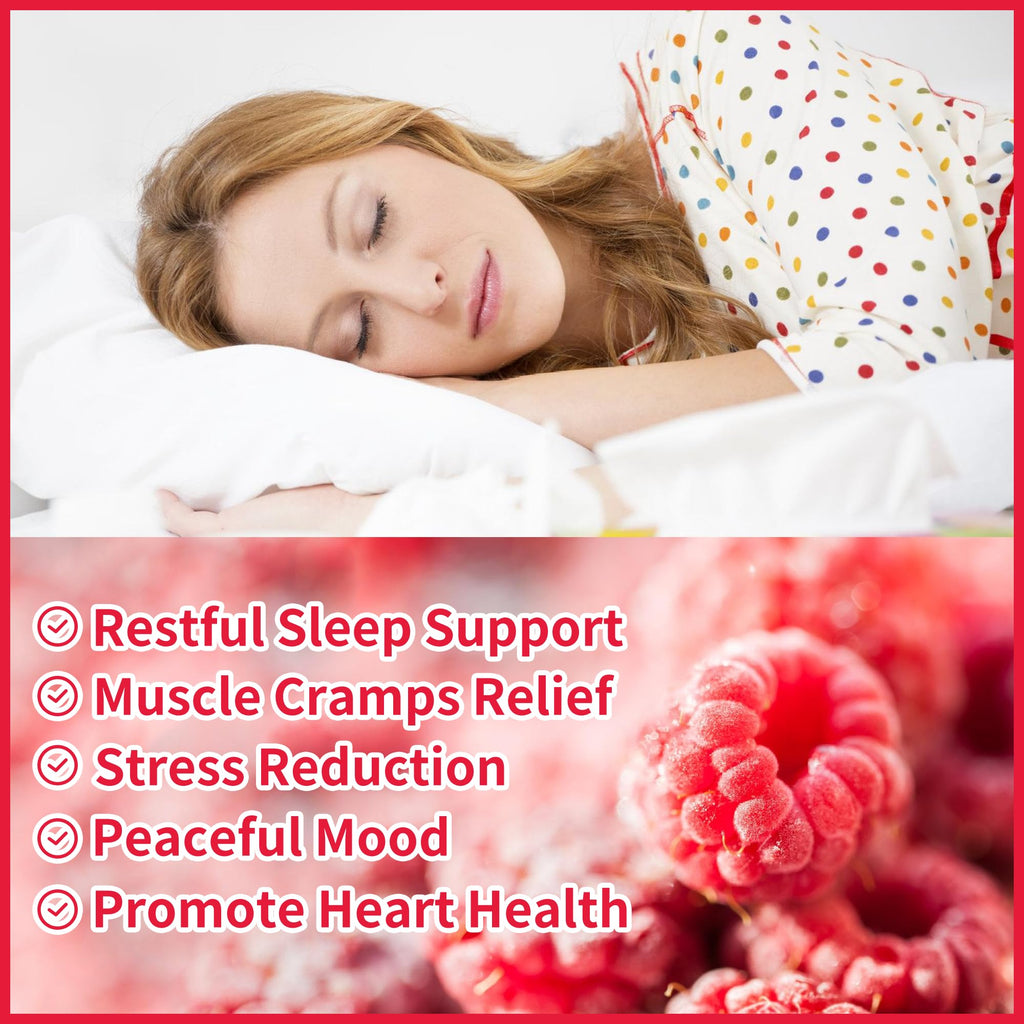 90 CT Magnesium Glycinate Gummies 1000mg - Sugar Free Magnesium Potassium Supplement with Vitamin D, B6, CoQ10 for Calm Mood & Sleep Support - 90 Raspberry Gummies - FENGGESTORE20
