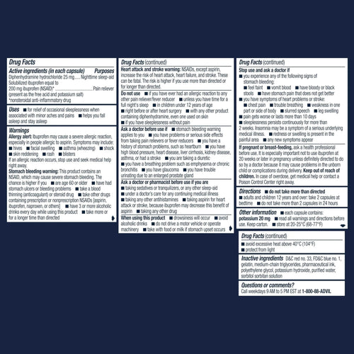 Advil PM Liqui-Gels Minis, 80 Liquid Filled Capsules AdvilBuy Supplements Australia
