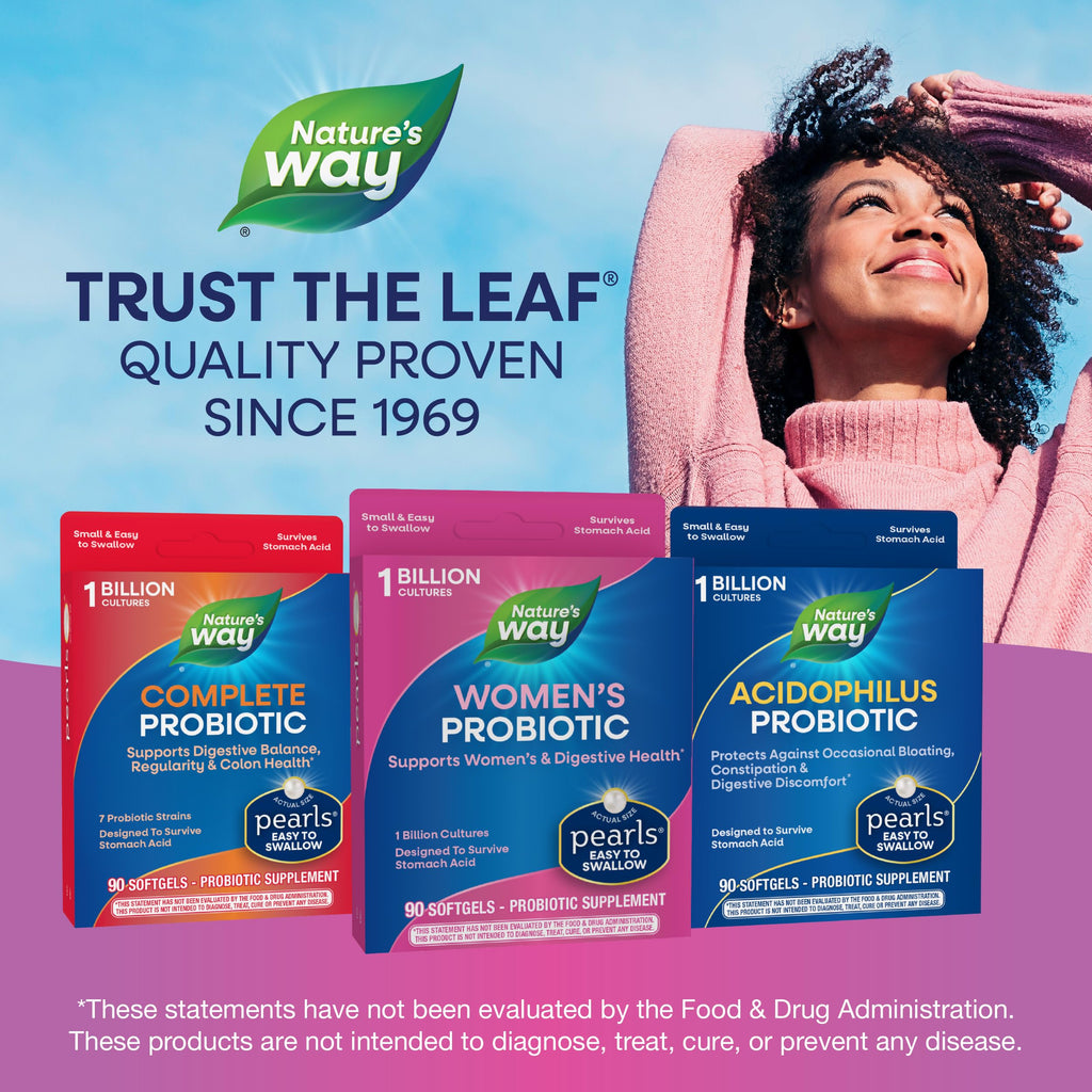 Nature's Way Women's Probiotic Pearls, Supports Women's and Digestive Health*, Protects Against Occasional Constipation & Bloating*, 1 Billion Live Cultures, 90 Softgels, (Pack of 2)