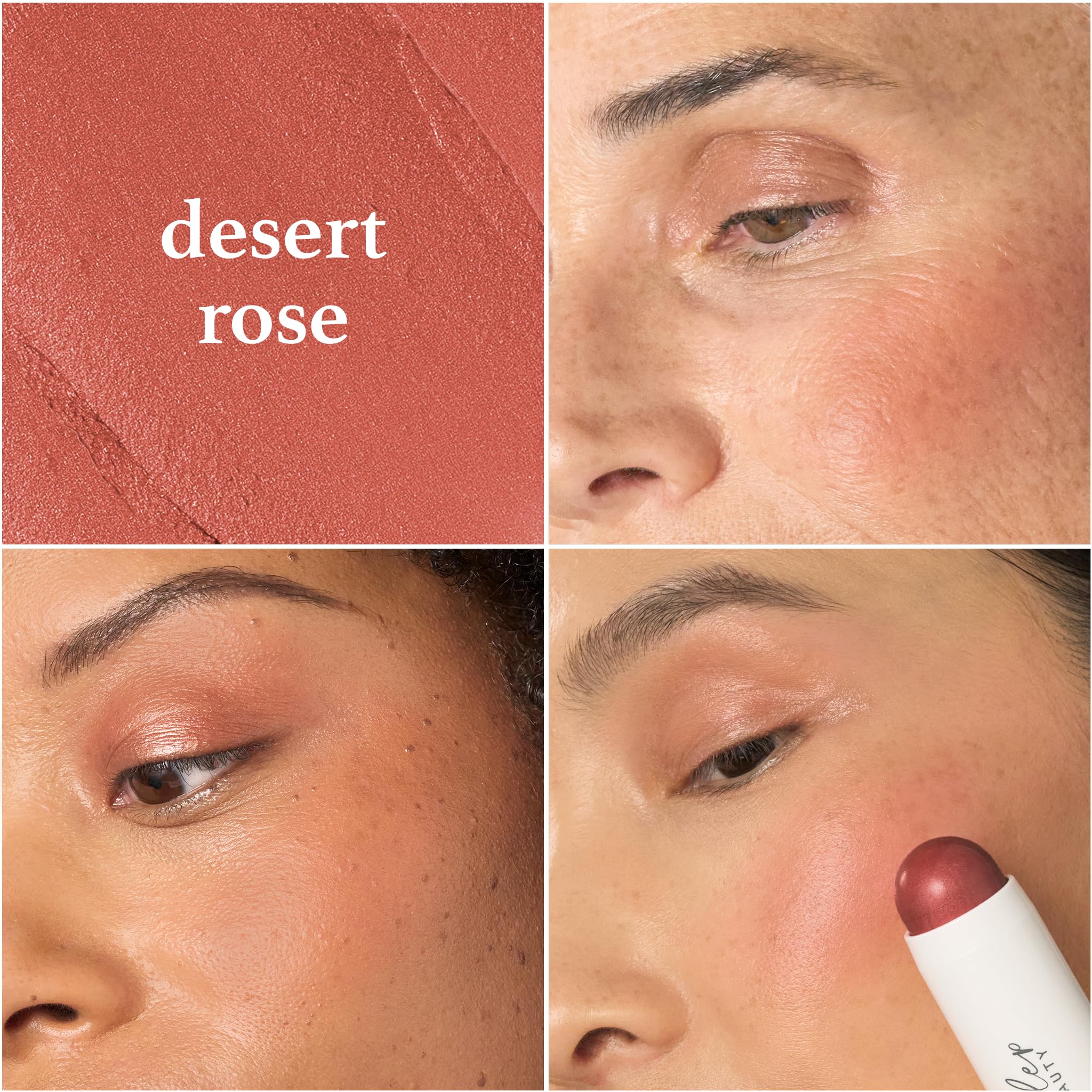 Julep Skip The Brush Cream to Powder Blush Stick - Desert Rose - 2-in-1 Cream Blush and Lip Color Stick - Blendable, Buildable Cheek Formula, No Brush Required, Cruelty-Free, For All Skin Types