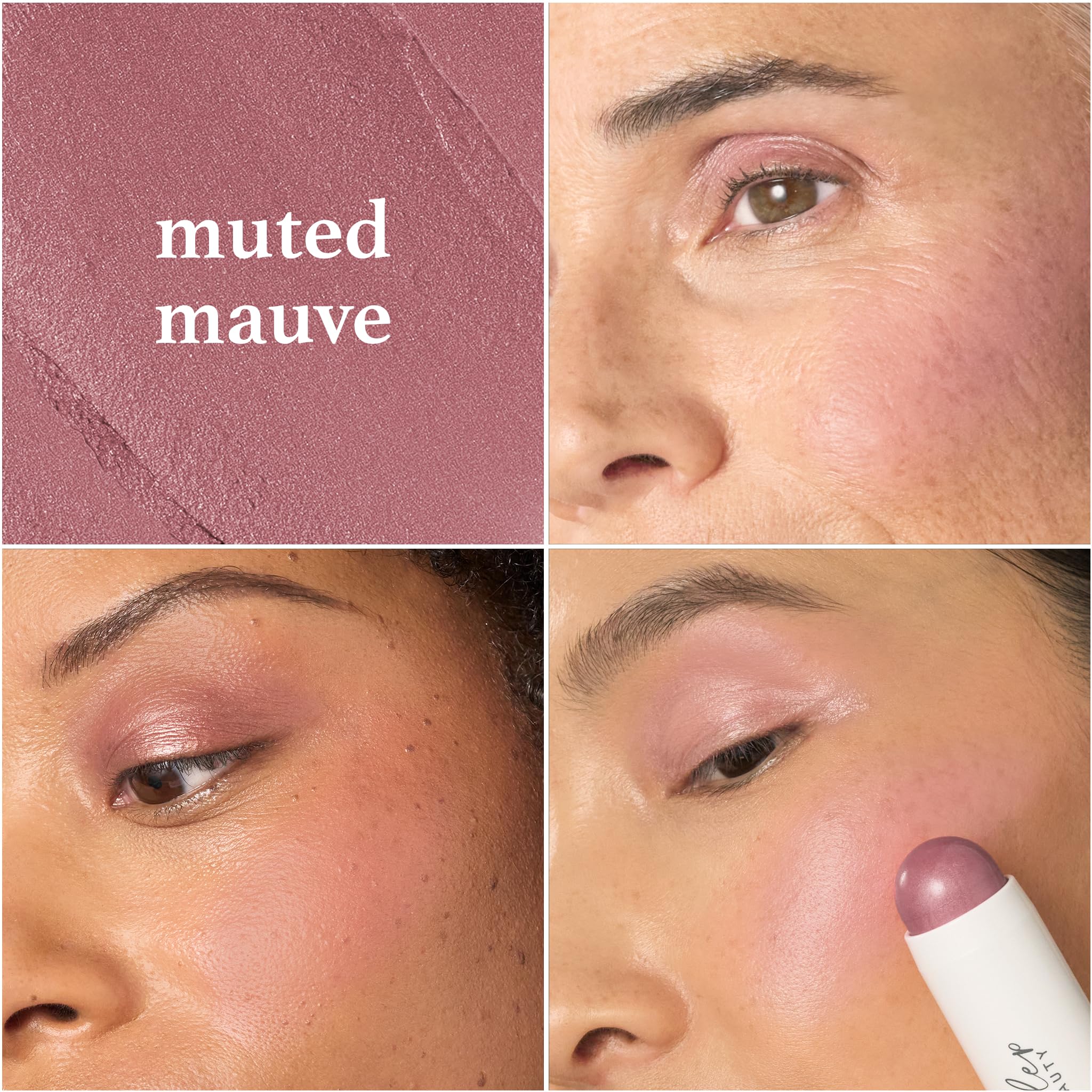 Julep Skip The Brush Cream to Powder Blush Stick - Muted Mauve - 2-in-1 Cream Blush and Lip Color Stick - Blendable Cheek Formula, No Brush Required, Cruelty-Free,