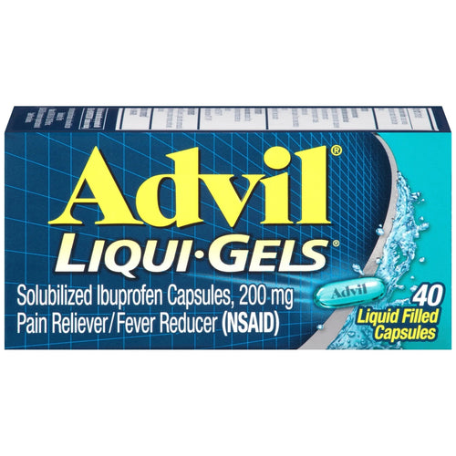 Advil Liqui-Gels Pain Reliever And Fever Reducer, Pain Medicine For Adults With Ibuprofen 200mg For Headache, Backache, Menstrual Pain And Joint Pain Relief - 40 Liquid Filled Capsules AdvilBuy Supplements Australia