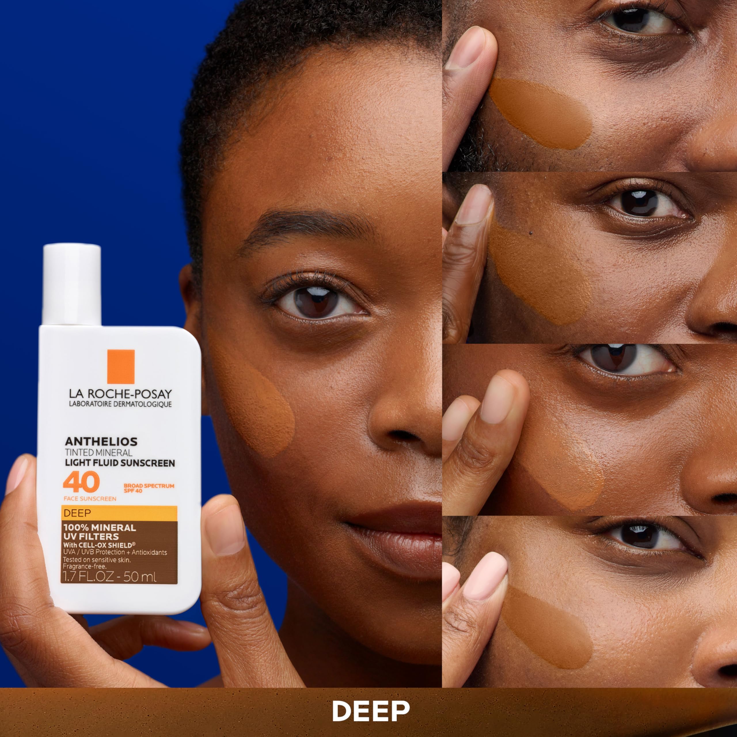 La Roche-Posay Anthelios Tinted Sunscreen SPF 40, Broad Spectrum SPF + Antioxidants, Titanium Dioxide & Zinc Oxide Sunscreen, 4 Flexible Shades With No White Cast