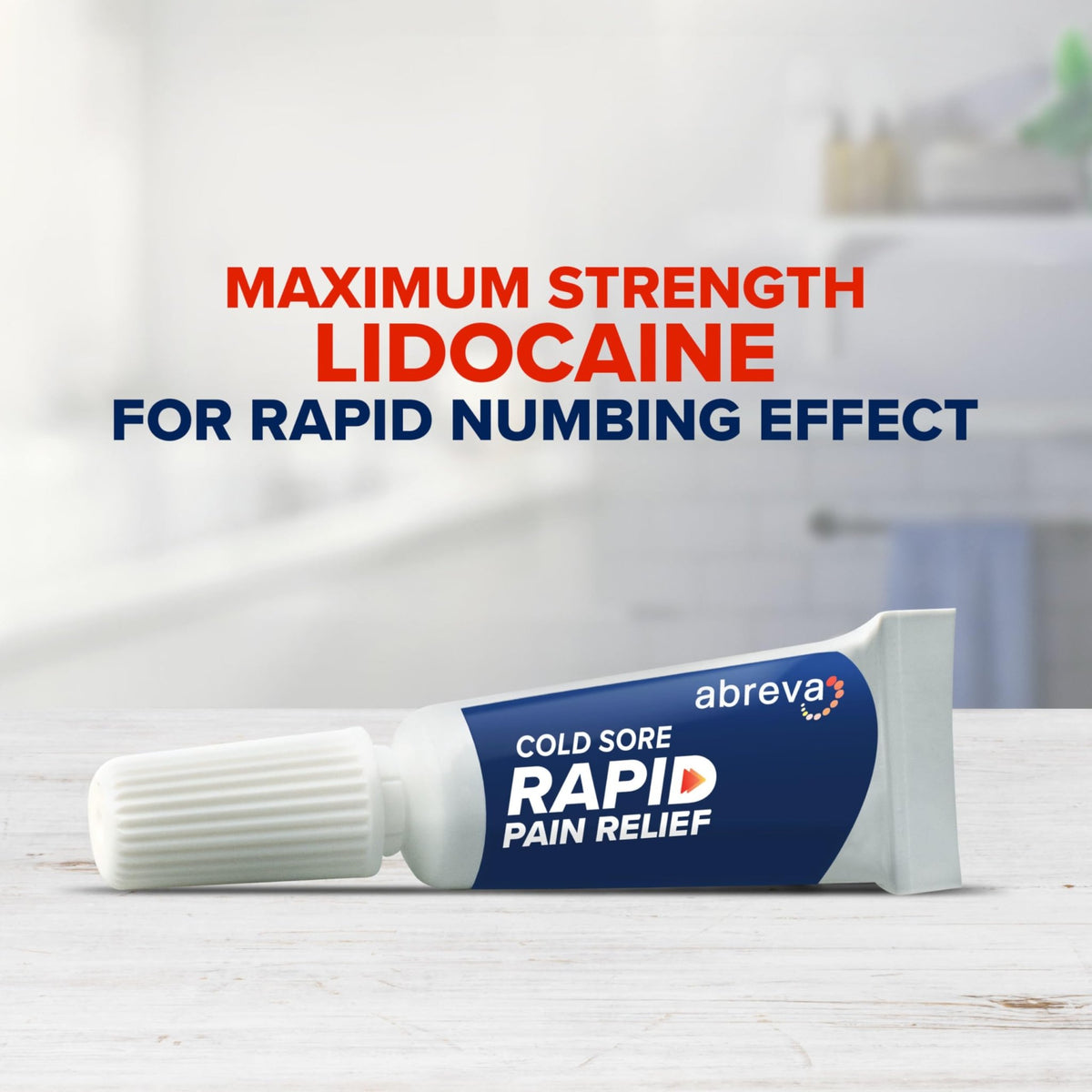 Abreva Cold Sore Treatment Rapid Pain Relief Cream - 1 Tube, 3 Grams - FENGGESTORE20