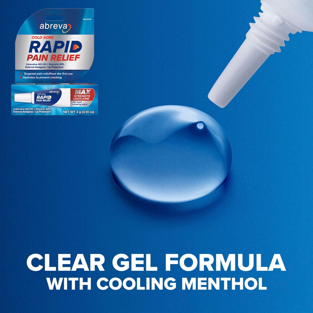 Abreva Cold Sore Treatment Rapid Pain Relief Cream - 1 Tube, 3 Grams - FENGGESTORE20