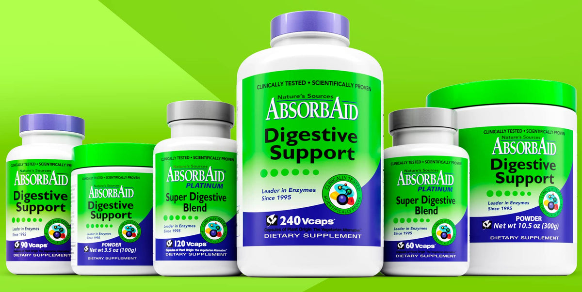 AbsorbAid Digestive Enzymes 240 vCaps, Proven to Increase Vital Nutrient Absorption by up to 71% - FENGGESTORE20