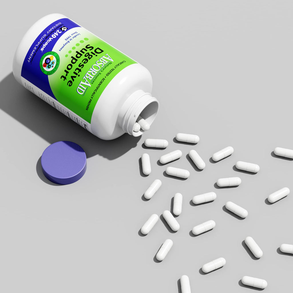 AbsorbAid Digestive Enzymes 240 vCaps, Proven to Increase Vital Nutrient Absorption by up to 71% - FENGGESTORE20