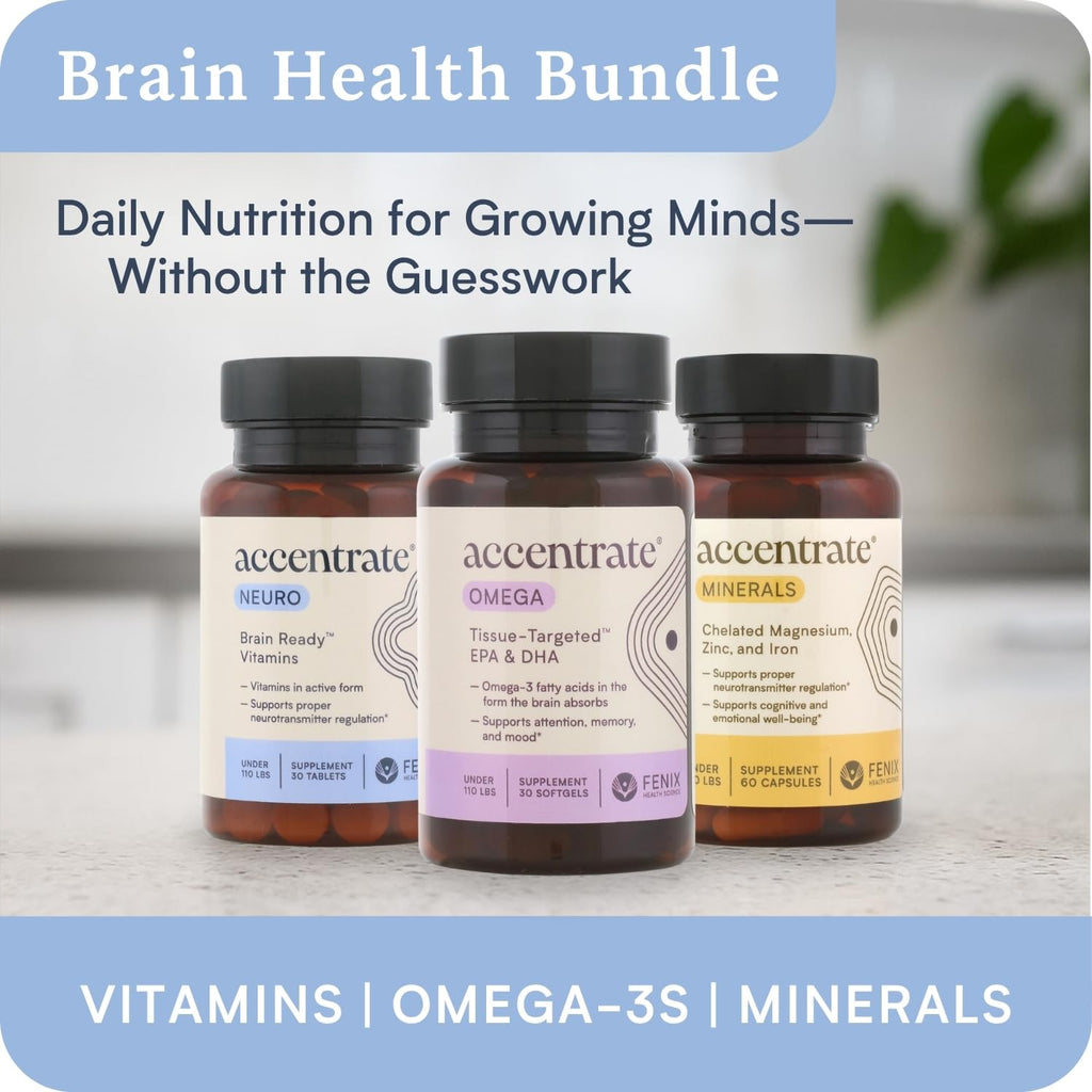 Accentrate Brain Supplement for Focus, Attention, Mood | Complete Vitamin B Complex | Brain Health | Methylated Multivitamin w/L-Methylfolate (5-MTHF), Cofactors Methyl-B12 & P5P | MTHFR Supplement - FENGGESTORE20