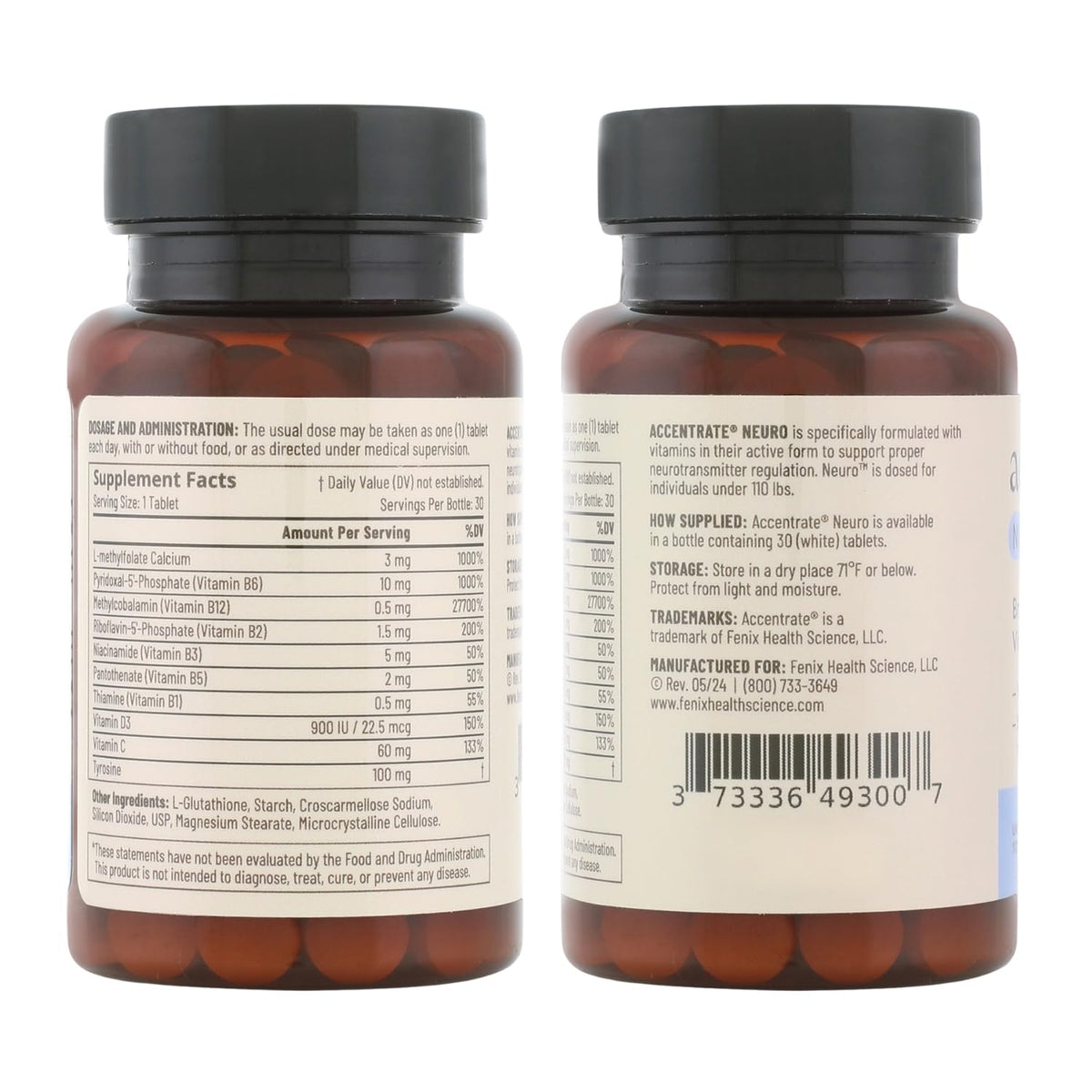 Accentrate Brain Supplement for Focus, Attention, Mood | Complete Vitamin B Complex | Brain Health | Methylated Multivitamin w/L-Methylfolate (5-MTHF), Cofactors Methyl-B12 & P5P | MTHFR Supplement - FENGGESTORE20