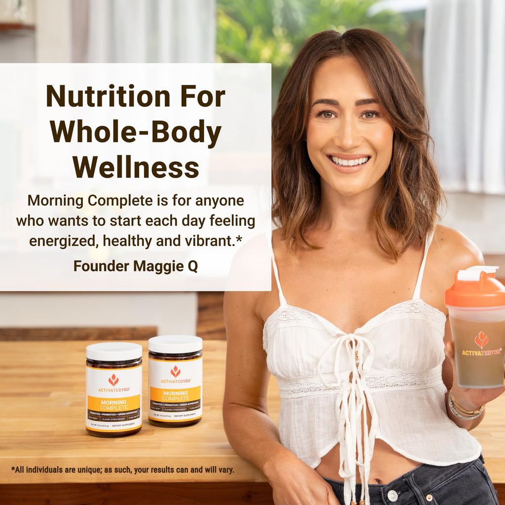 ACTIVATEDYOU Morning Complete Daily Wellness Greens Superfood Drink Mix for Gut Health w/Prebiotics, Probiotics, Antioxidants, Green Superfoods, 10 Billion CFUs, 30 Servings (Citrus) - FENGGESTORE20