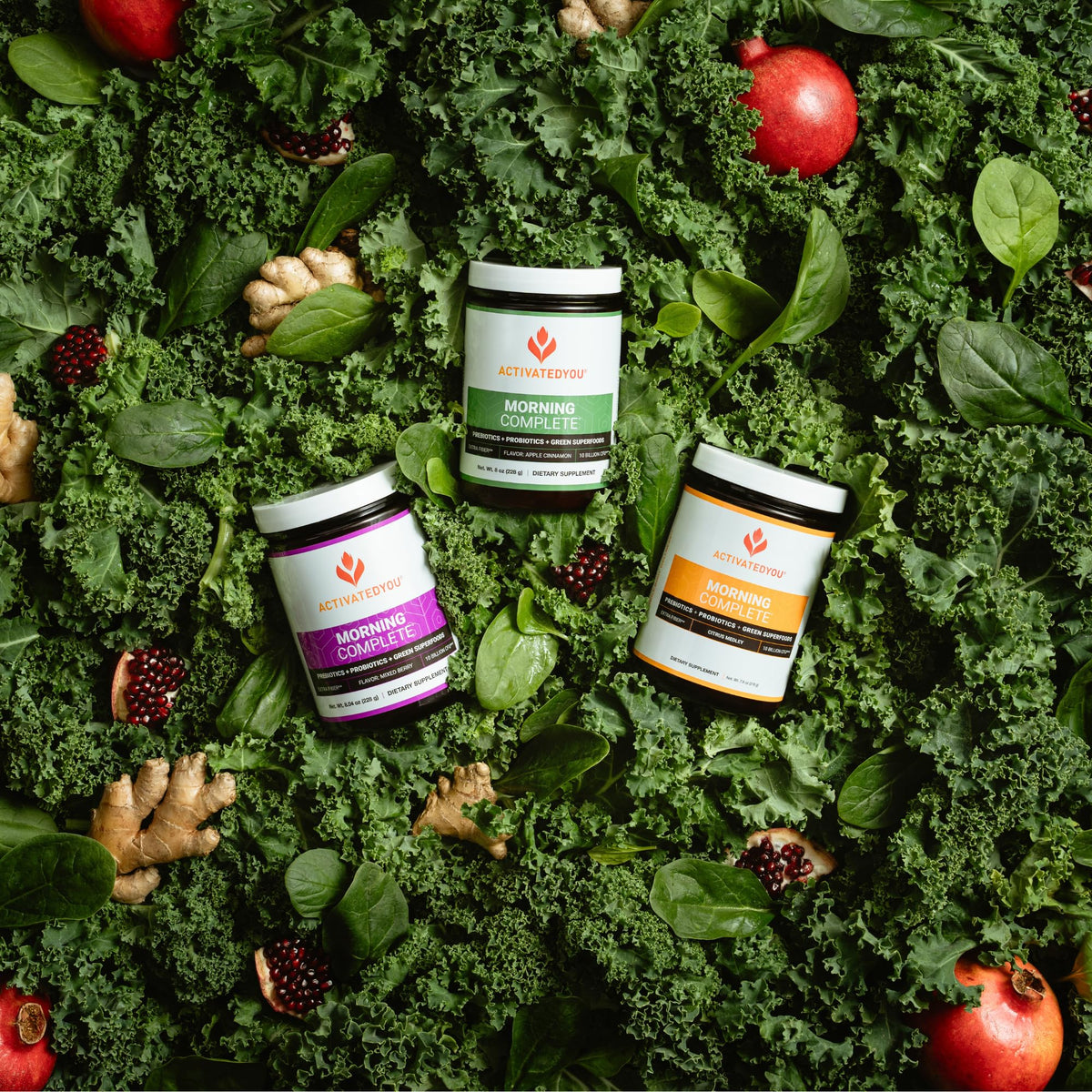 ACTIVATEDYOU Morning Complete Daily Wellness Greens Superfood Drink Mix for Gut Health w/Prebiotics, Probiotics, Antioxidants, Green Superfoods, - FENGGESTORE20