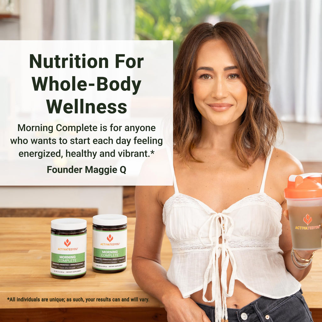 ACTIVATEDYOU Morning Complete Daily Wellness Greens Superfood Drink Mix for Gut Health w/Prebiotics, Probiotics, Antioxidants, Green Superfoods, - FENGGESTORE20