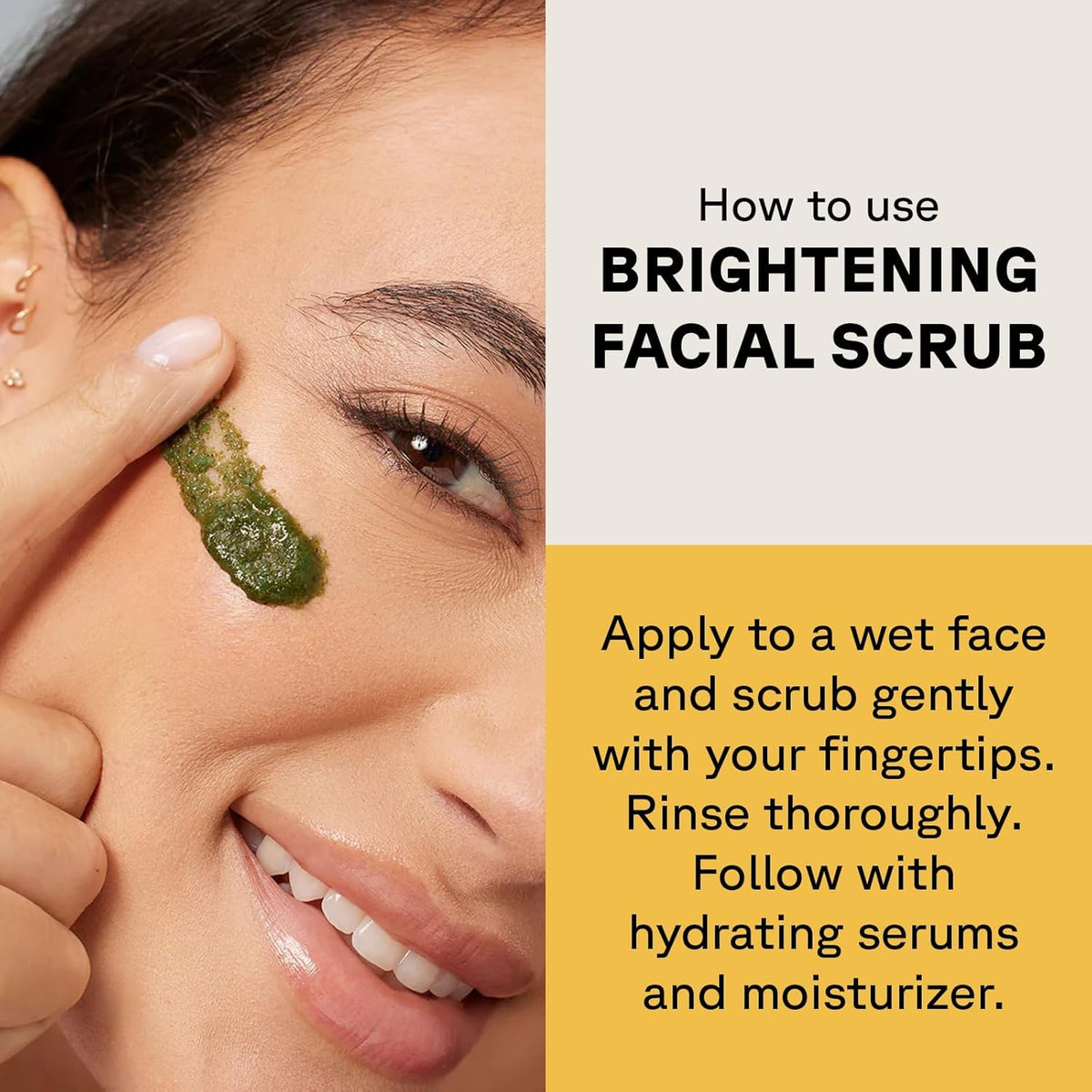 Acure Brightening Facial Scrub - Exfoliating Face Wash, Gentle Daily Scrubber & Exfoliator for Women & Men for Radiant Skin, Cleansing Wash with Sea Kelp & French Green Clay - 4 fl oz - FENGGESTORE20