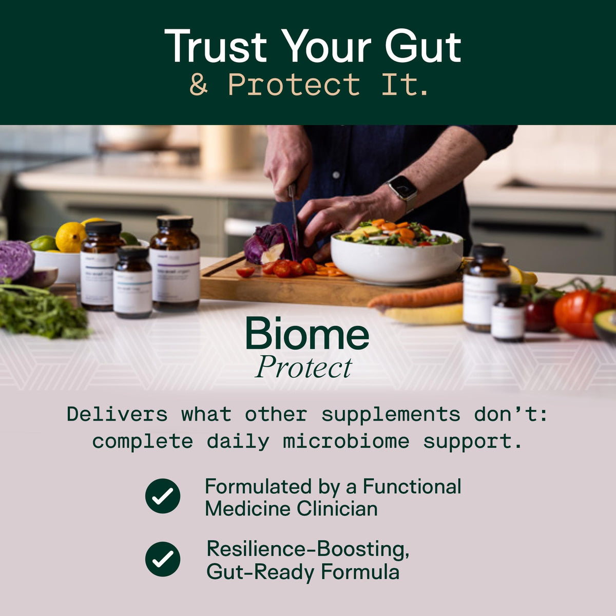 Adapt Naturals 4-in-1 Biome Protect Prebiotics, Probiotics Supplement Postbiotics & Polyphenols for Microbiome, Gut Health & Defense - FENGGESTORE20
