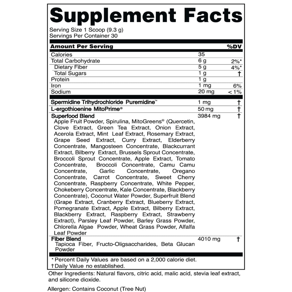 Advanced Bionutritionals Pep Tonic Powdered Superfood Formula 50 Fruits, Vegetables, Herbs, and Superfoods - Vegan, Vegetarian - 9.84 OZ - 279 g - FENGGESTORE20