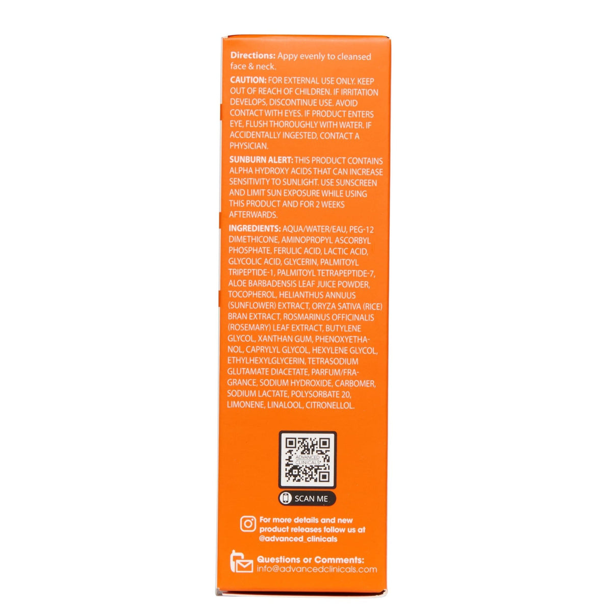 Advanced Clinicals Brightening Vitamin C Serum For Face With Glycolic Acid + Lactic Acid | Vitamin C Eye Serum Face Moisturizer For Improving - FENGGESTORE20