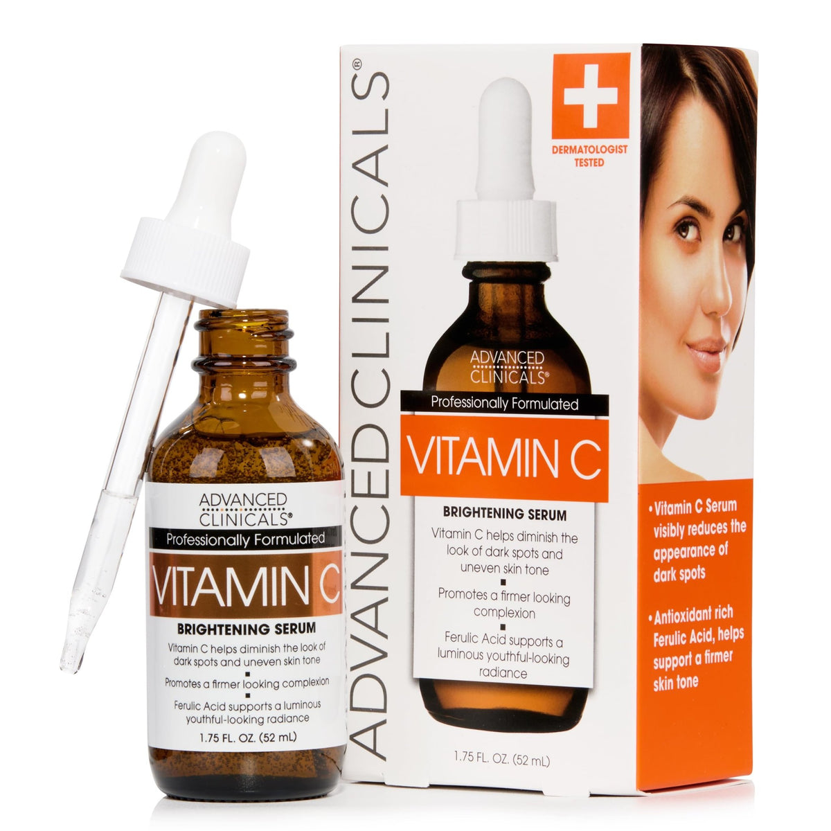 Advanced Clinicals Brightening Vitamin C Serum For Face With Glycolic Acid + Lactic Acid | Vitamin C Eye Serum Face Moisturizer For Improving - FENGGESTORE20