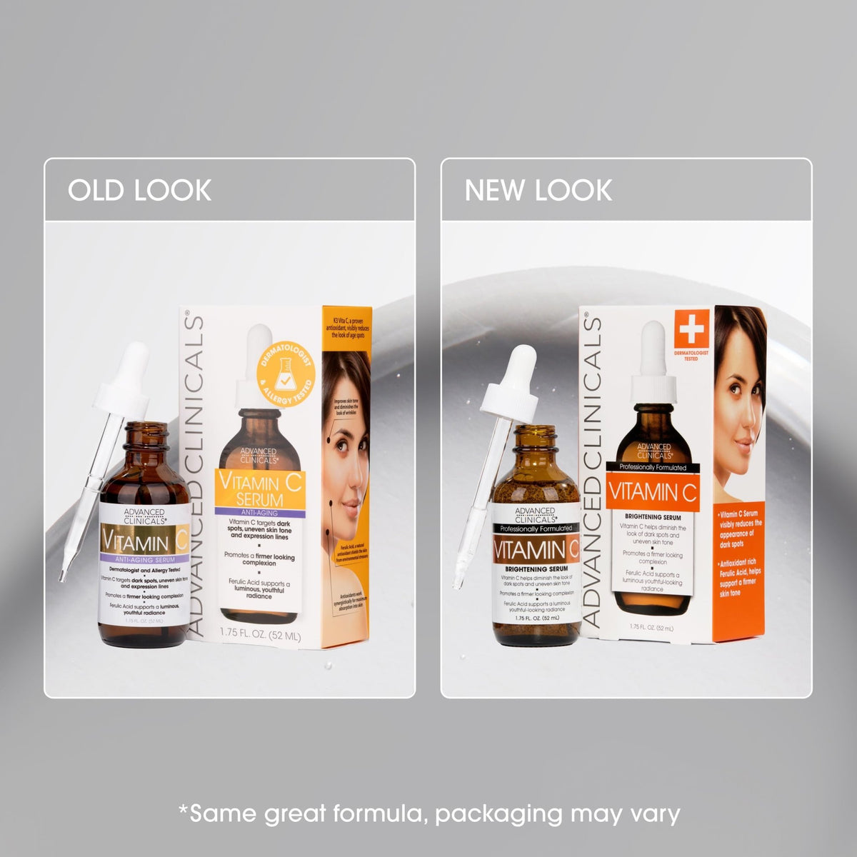 Advanced Clinicals Brightening Vitamin C Serum For Face With Glycolic Acid + Lactic Acid | Vitamin C Eye Serum Face Moisturizer For Improving - FENGGESTORE20