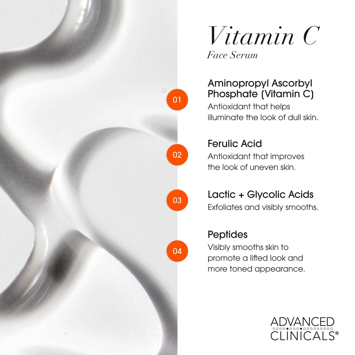 Advanced Clinicals Brightening Vitamin C Serum For Face With Glycolic Acid + Lactic Acid | Vitamin C Eye Serum Face Moisturizer For Improving - FENGGESTORE20