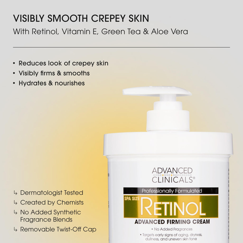Advanced Clinicals Retinol Body Lotion & Face Moisturizer | Visible Anti Aging Skin Care Retinol Body Cream For Women & Men Targets Look Of Fine Lines - FENGGESTORE20