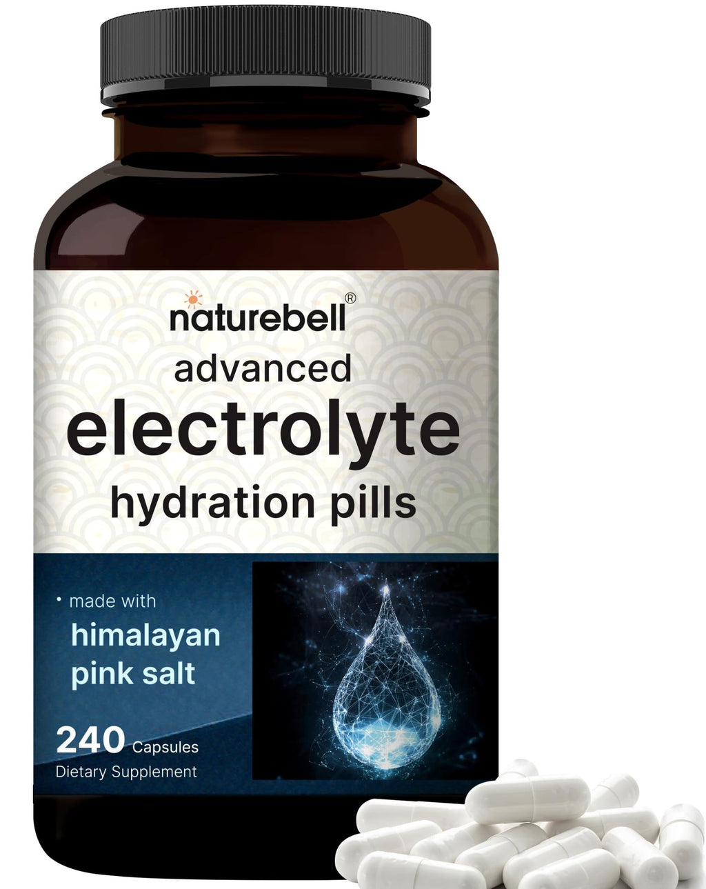 Advanced Electrolyte Pills, 240 Capsules | Salt Pills with Electrolytes for Fasting Hydrating | Made with Himalayan Pink Salt, Sodium, Potassium, Magnesium & More – Keto - FENGGESTORE20