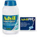 Advil Liqui-Gels Pain Reliever and Fever Reducer, Pain Medicine for Adults with Ibuprofen 200mg for Headache, Backache, Menstrual Pain and Joint Pain Relief - 200 Capsules, Advil PM Ibuprofen - 2 Ct - FENGGESTORE20