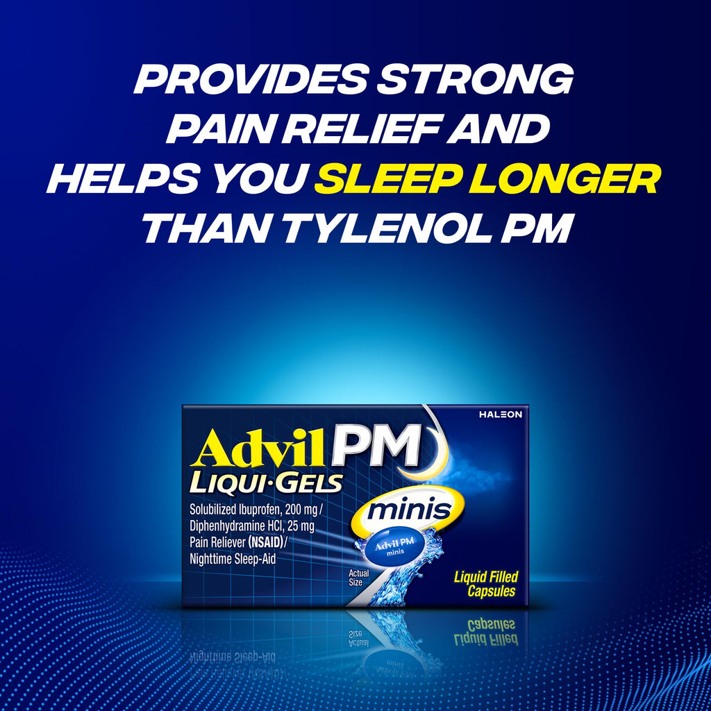 Advil PM Liqui-Gels Minis, 80 Liquid Filled Capsules - FENGGESTORE20