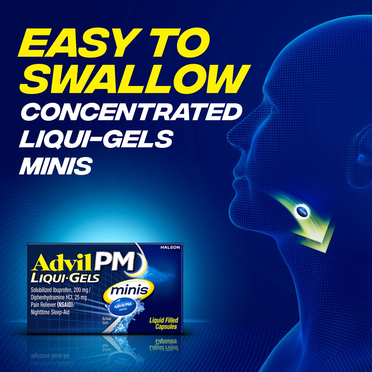 Advil PM Liqui-Gels Minis, 80 Liquid Filled Capsules - FENGGESTORE20