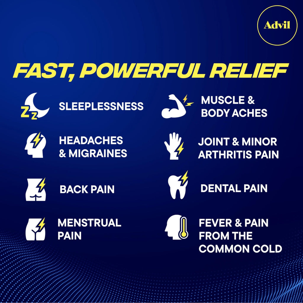 Advil PM Pain Reliever and Nighttime Sleep Aid, Ibuprofen for Pain Relief and Diphenhydramine Citrate for a Sleep Aid - 120 Coated Caplets and Pain Reliever and Fever Reducer, 10 Count Tablets - FENGGESTORE20