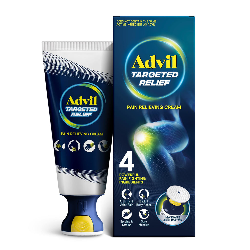 Advil Targeted Relief Pain Relieving Cream with Massage Applicator, Up to 8 Hours of Powerful Relief of Minor Arthritis Pain, Joint Pain, Lower Back Pain and Muscle Pain, 2.5 oz - FENGGESTORE20