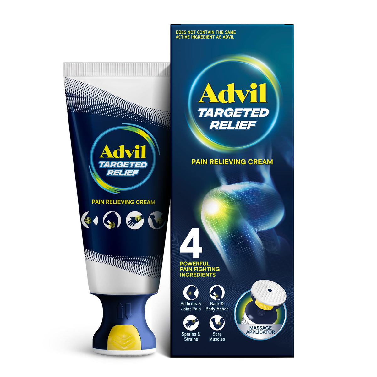 Advil Targeted Relief Pain Relieving Cream with Massage Applicator, Up to 8 Hours of Powerful Relief of Minor Arthritis Pain, Joint Pain, Lower Back Pain and Muscle Pain, 2.5 oz - FENGGESTORE20