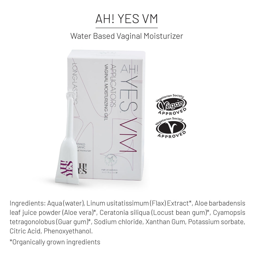 AH! YES® Long Lasting Vaginal Moisturizer for Vaginal Dryness, Water Based & Estrogen-Free, 6 Pre-Filled Applicators - FENGGESTORE20
