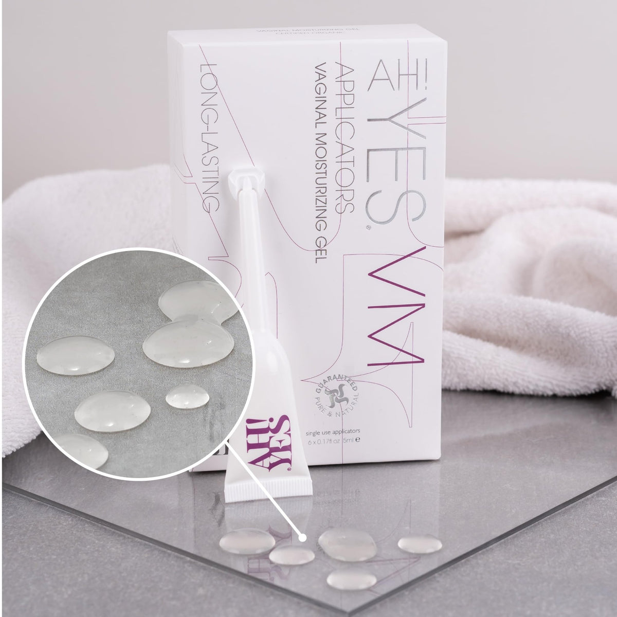 AH! YES® Long Lasting Vaginal Moisturizer for Vaginal Dryness, Water Based & Estrogen-Free, 6 Pre-Filled Applicators - FENGGESTORE20