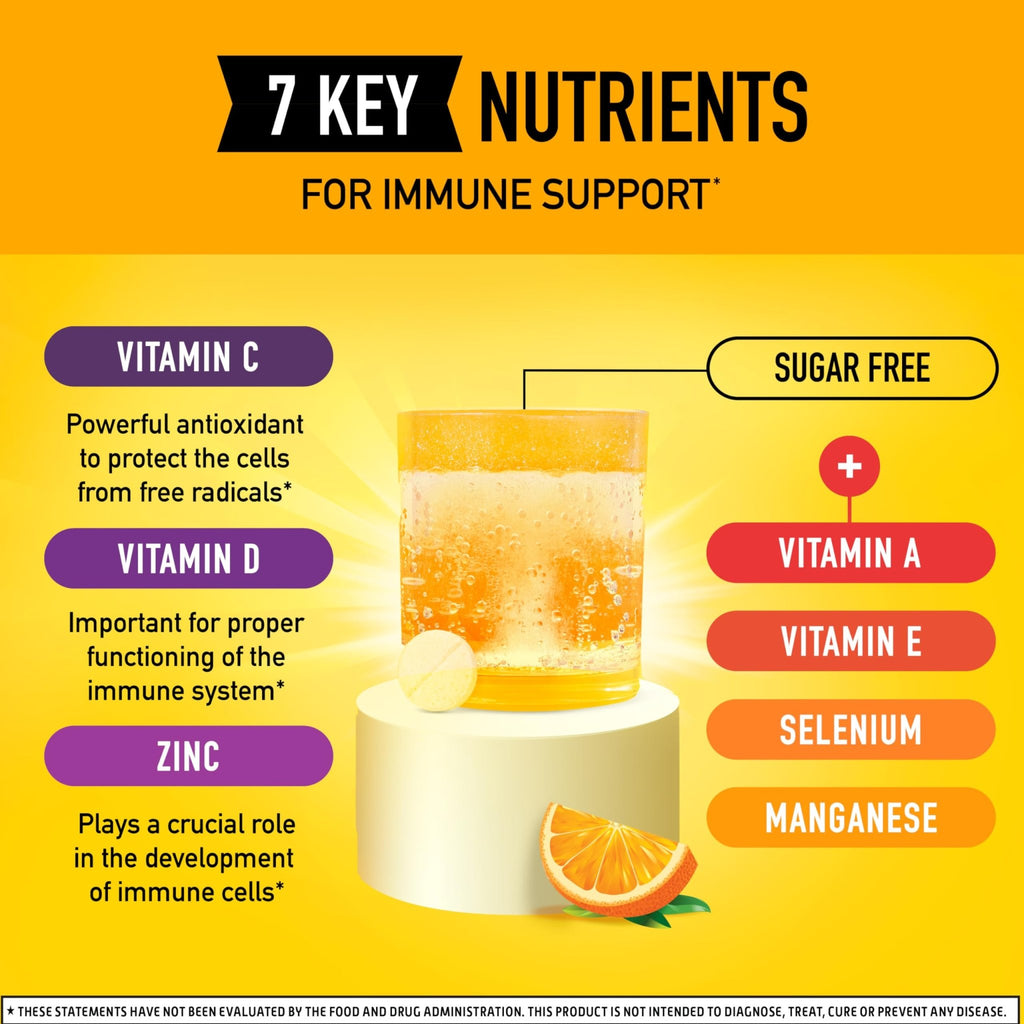 Airborne 1000mg Vitamin C with Vitamin D & Zinc, Sugar Free Multivitamin Immune Support Supplement, Antioxidants Vitamins A C & Vitamin E - FENGGESTORE20