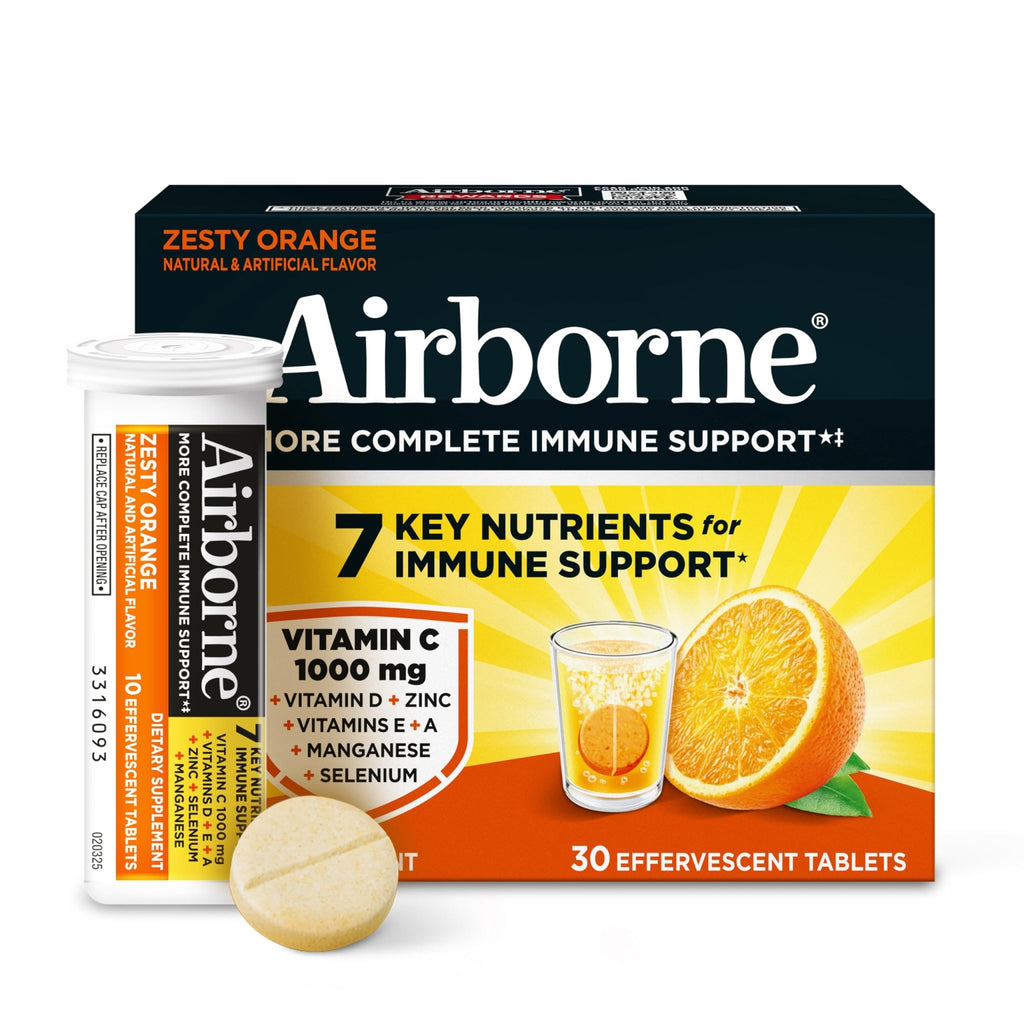 Airborne 1000mg Vitamin C with Vitamin D & Zinc, Sugar Free Multivitamin Immune Support Supplement, Antioxidants Vitamins A C & Vitamin E - FENGGESTORE20