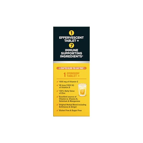 Airborne 1000mg Vitamin C with Vitamin D & Zinc, Sugar Free Multivitamin Immune Support Supplement, Antioxidants Vitamins A C & Vitamin E - FENGGESTORE20