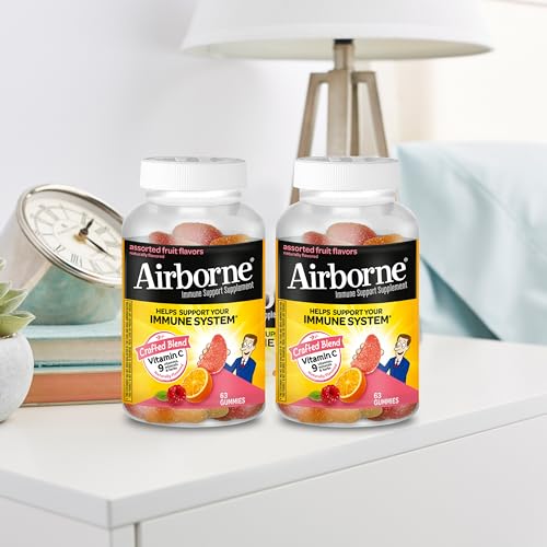 Airborne 750mg Vitamin C Gummies for Adults, Immune Support Gummies with Powerful Antioxidants VIT C & E, Caffeine Free - FENGGESTORE20